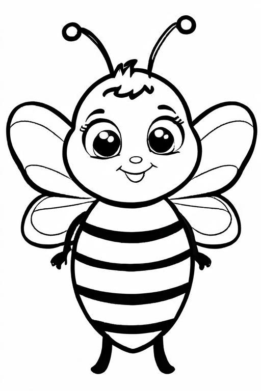 Bee Coloring Page 5 for Kids