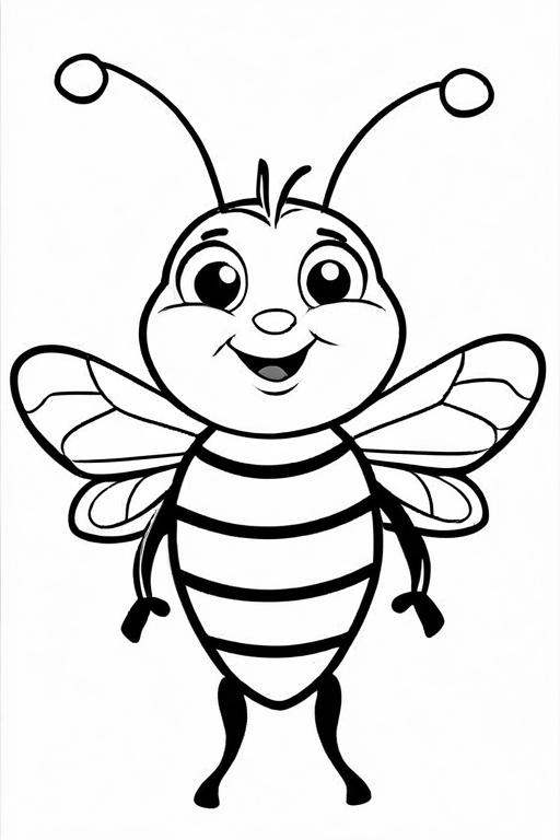 Bee Coloring Page 51 for Kids