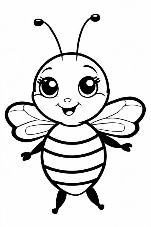 Bee Coloring Page 53 for Kids