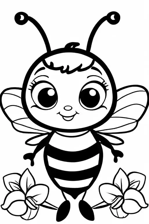 Bee Coloring Page 54 for Kids