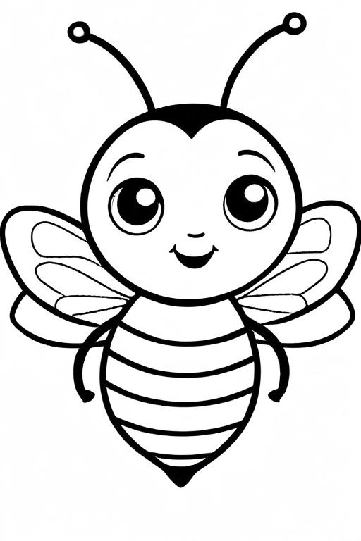 Bee Coloring Page 58 for Kids