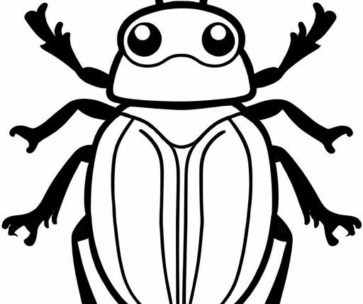 Beetle Coloring Page 1 for Kids