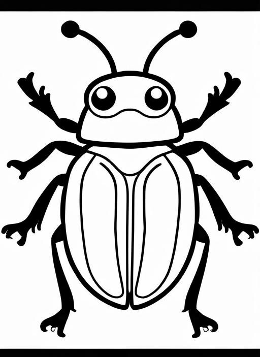 Beetle Coloring Page 1 for Kids