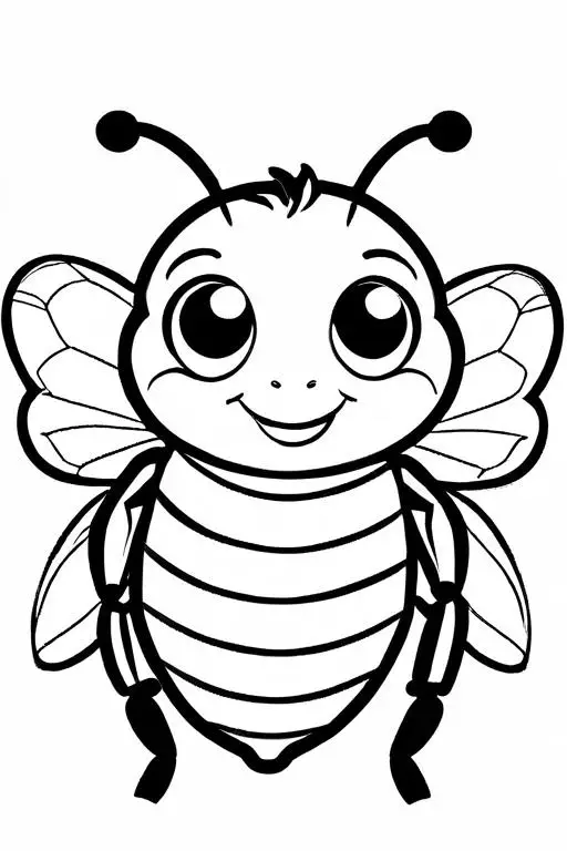 Bumblebee Coloring Page 1 for Kids