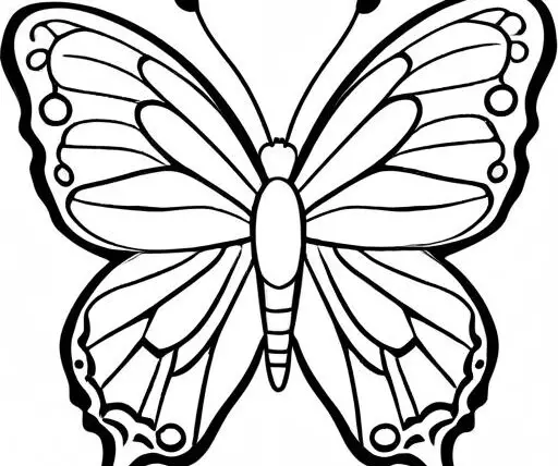 Butterfly Coloring Page 1 for Kids