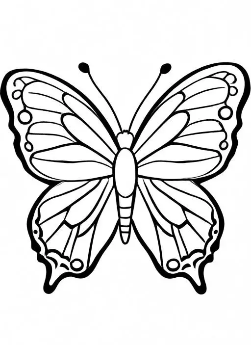 Butterfly Coloring Page 1 for Kids