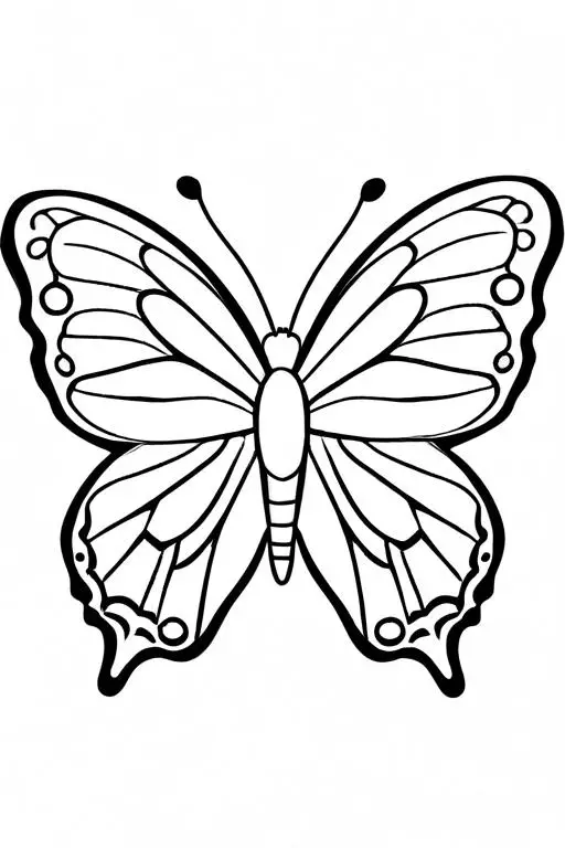 Butterfly Coloring Page 1 for Kids