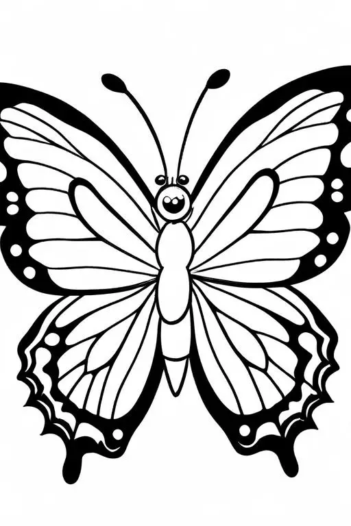 Butterfly Coloring Page 2 for Kids