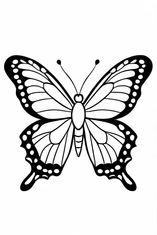 Butterfly Coloring Page 6 for Kids