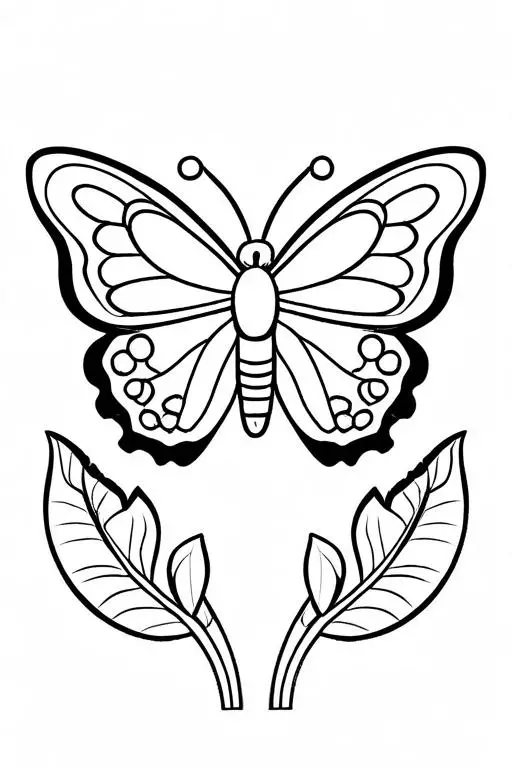 Butterfly Coloring Page 64 for Kids