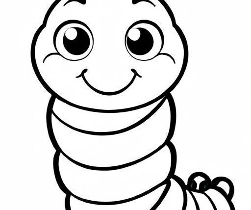 Caterpillar Coloring Page 1 for Kids