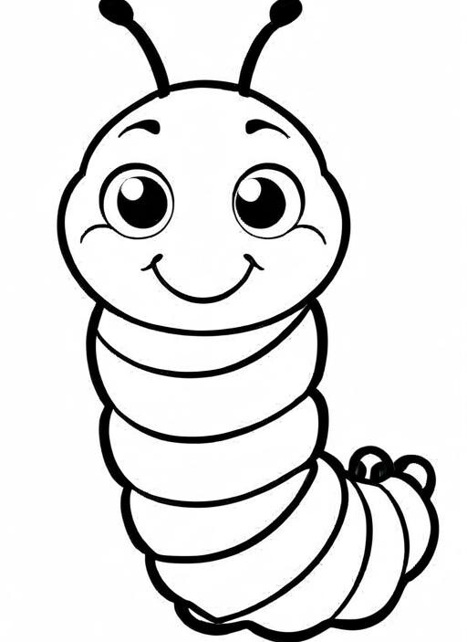 Caterpillar Coloring Page 1 for Kids