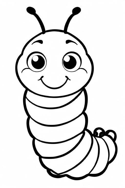 Caterpillar Coloring Page 1 for Kids