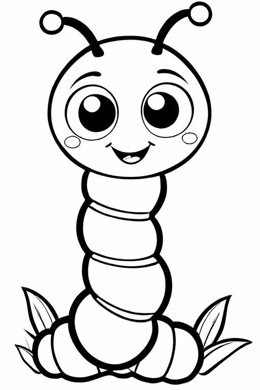 Caterpillar Coloring Page 2 for Kids