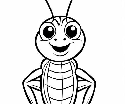 Cricket Coloring Page 1 for Kids