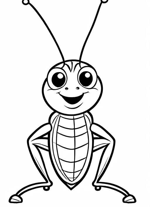 Cricket Coloring Page 1 for Kids