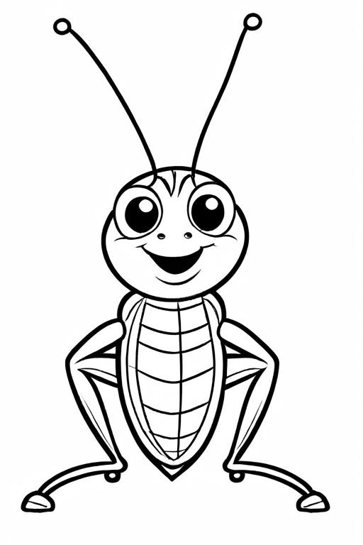 Cricket Coloring Page 1 for Kids