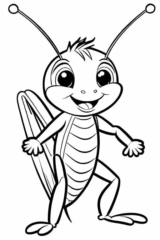 Cricket Coloring Page 4 for Kids