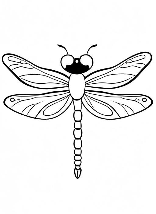 Dragonfly Coloring Page 1 for Kids