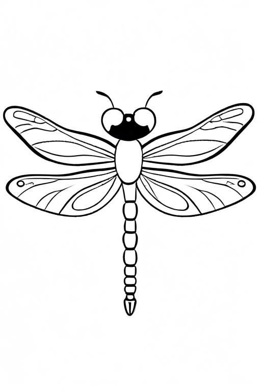 Dragonfly Coloring Page 1 for Kids