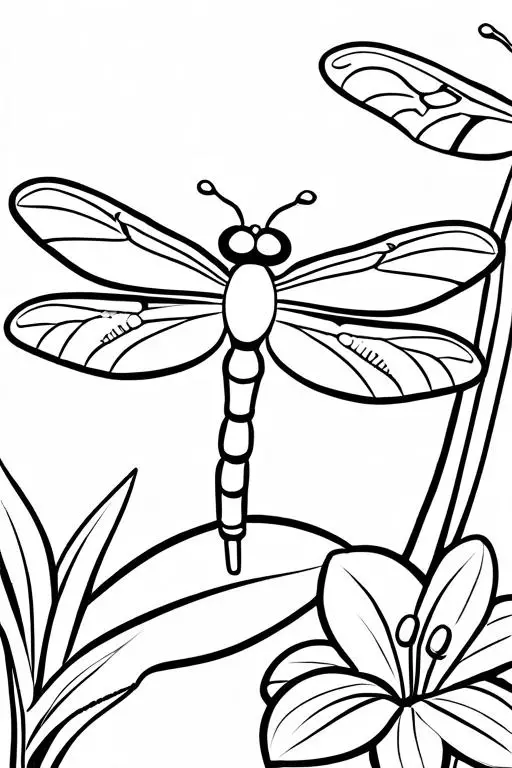 Dragonfly Coloring Page 12 for Kids