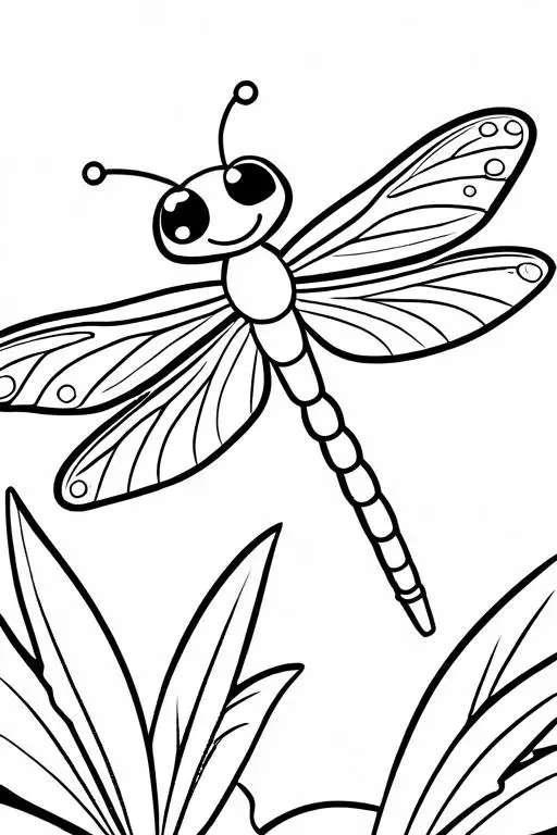 Dragonfly Coloring Page 18 for Kids