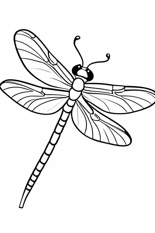 Dragonfly Coloring Page 2 for Kids