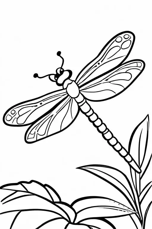 Dragonfly Coloring Page 4 for Kids