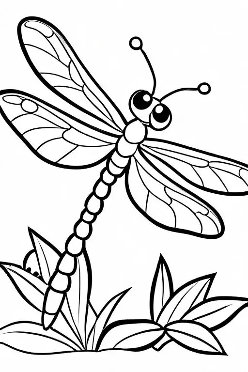 Dragonfly Coloring Page 6 for Kids