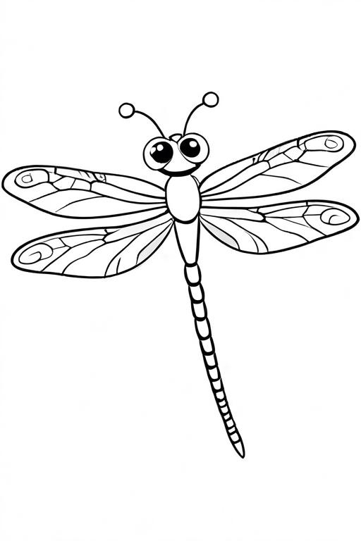 Dragonfly Coloring Page 7 for Kids