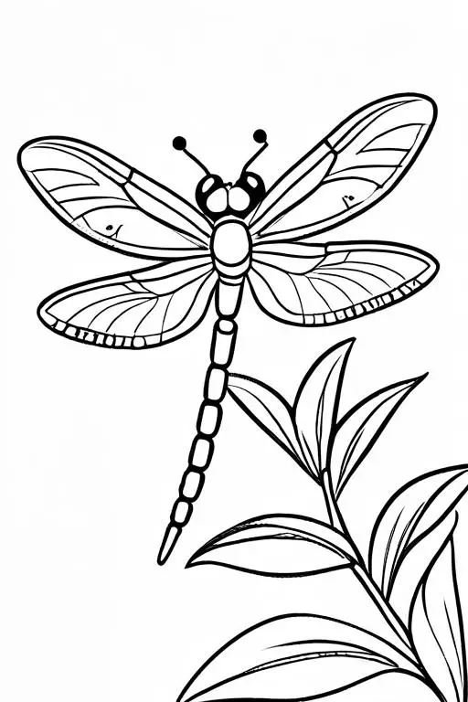 Dragonfly Coloring Page 8 for Kids