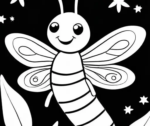 Firefly Coloring Page 1 for Kids