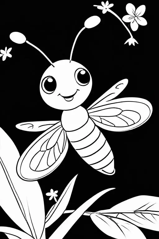 Firefly Coloring Page 2 for Kids