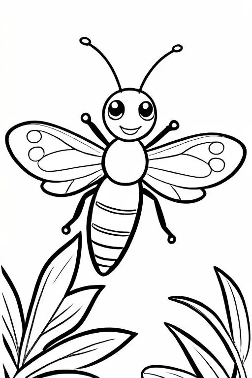 Firefly Coloring Page 3 for Kids