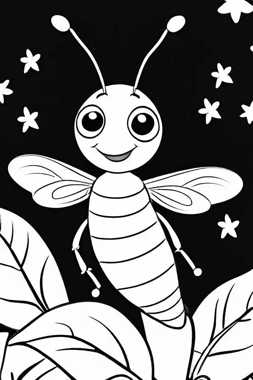 Firefly Coloring Page 6 for Kids