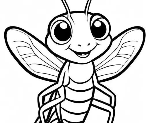 Grasshopper Coloring Page 1 for Kids