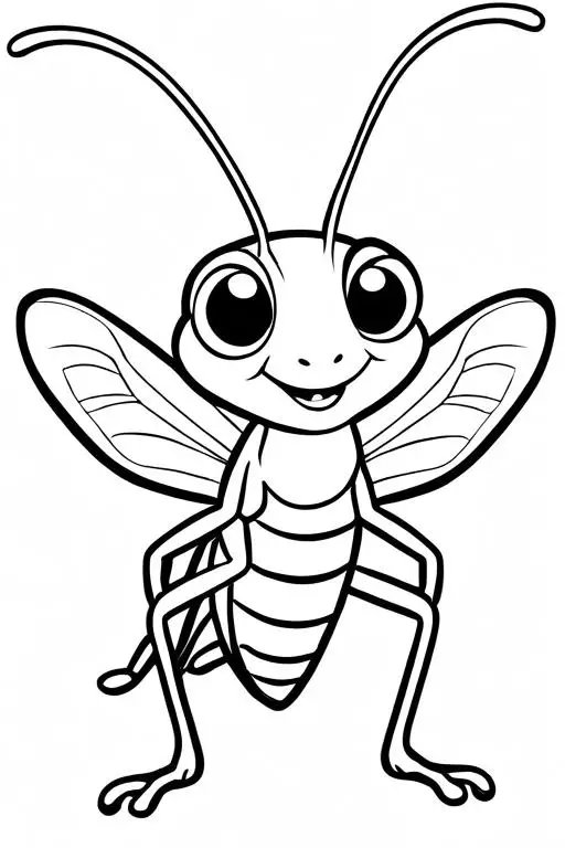 Grasshopper Coloring Page 1 for Kids