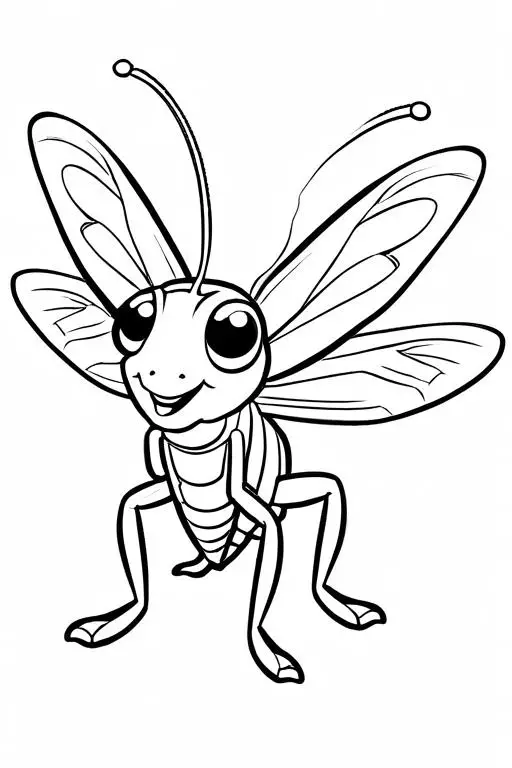 Grasshopper Coloring Page 10 for Kids