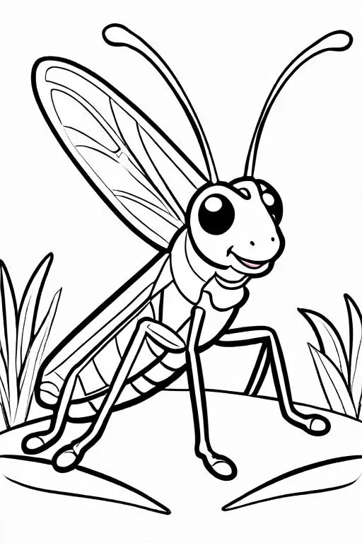 Grasshopper Coloring Page 11 for Kids