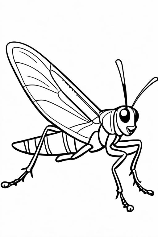 Grasshopper Coloring Page 12 for Kids