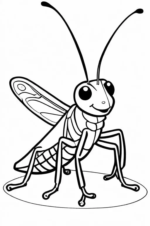 Grasshopper Coloring Page 2 for Kids