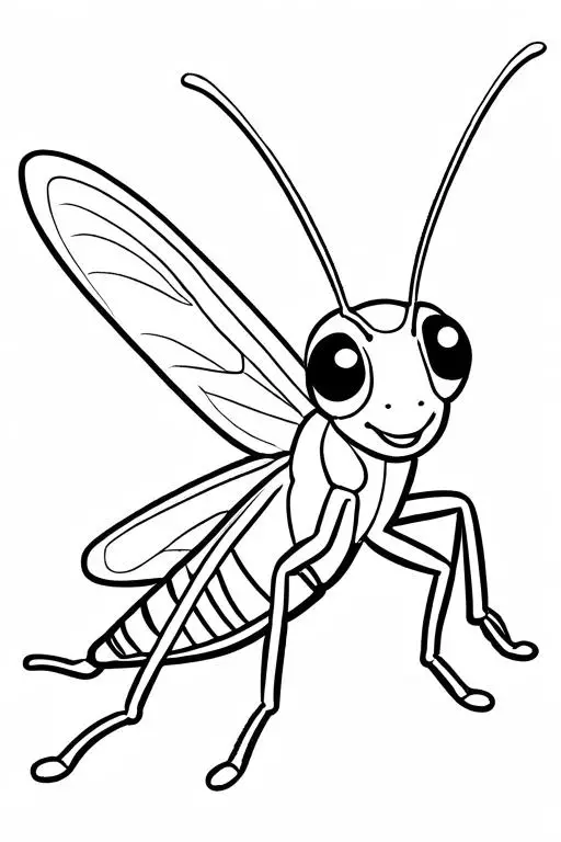 Grasshopper Coloring Page 3 for Kids