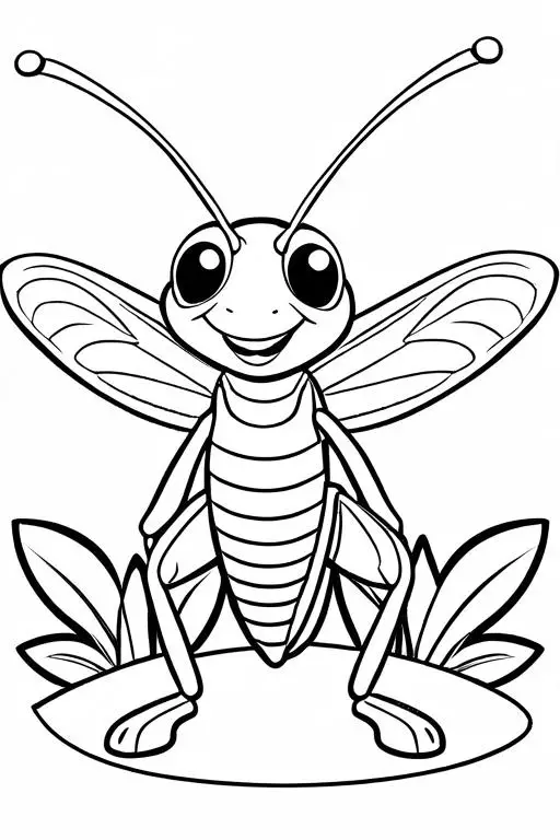 Grasshopper Coloring Page 38 for Kids