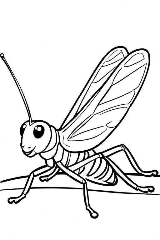 Grasshopper Coloring Page 4 for Kids