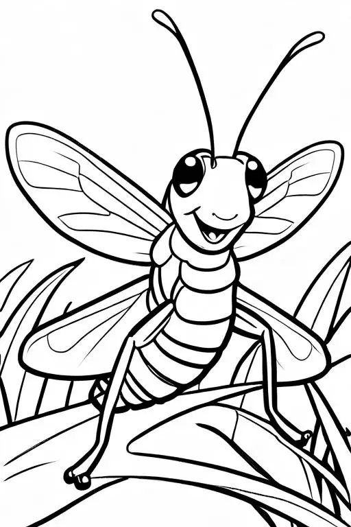 Grasshopper Coloring Page 40 for Kids