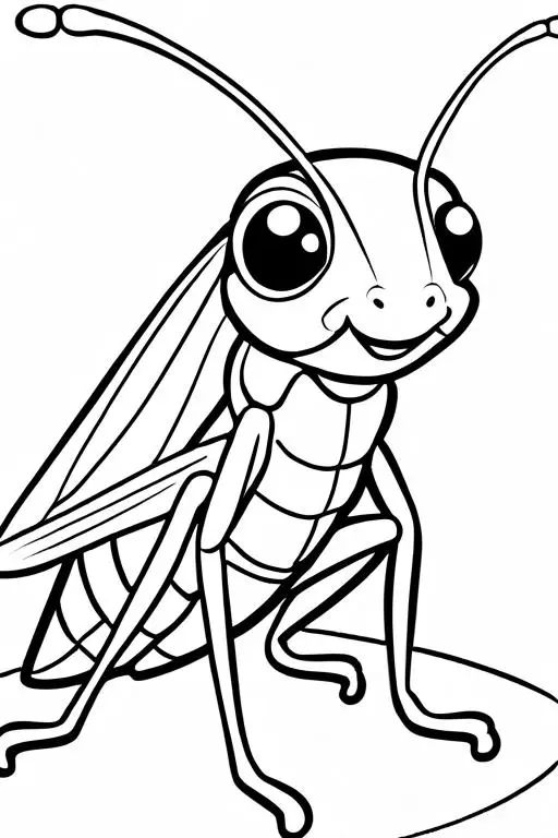 Grasshopper Coloring Page 6 for Kids