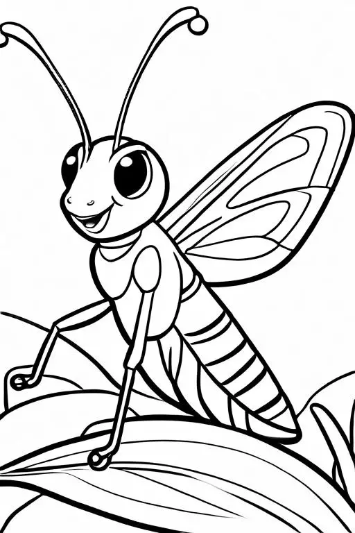 Grasshopper Coloring Page 8 for Kids