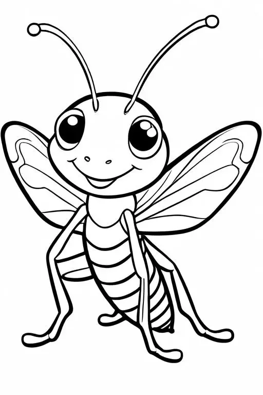 Grasshopper Coloring Page 9 for Kids