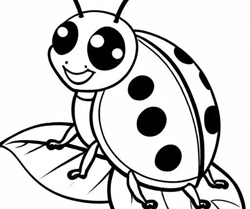 Ladybug Coloring Page 1 for Kids