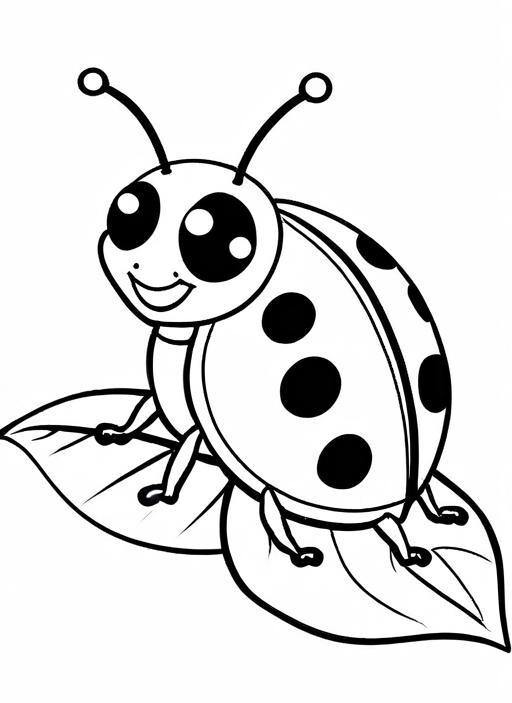 Ladybug Coloring Page 1 for Kids